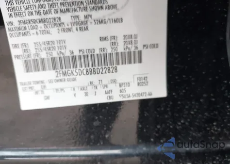 2011 Ford Flex Titanium from USA, damaged, VIN 2FMGK5DC8BBD22828